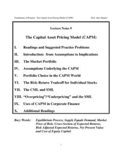 The Capital Asset Pricing Model (CAPM) - New York University