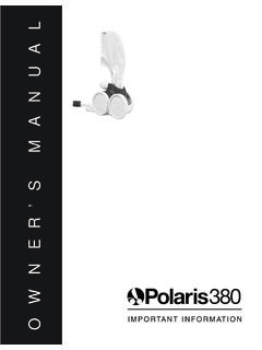 Polaris 380 Owner's Manual - RoyalSwimmingPools