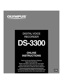 DIGITAL VOICE RECORDER DS-3300 - Olympus …