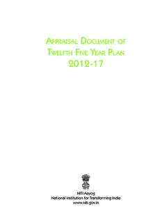 A DOCUMENT OF T FIVE YEAR PLAN 2012-17 - NITI …
