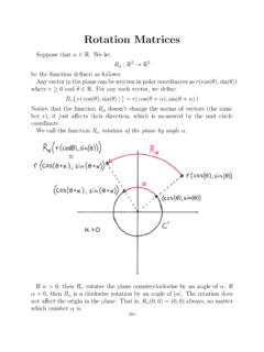 Rotation Matrices - University of Utah