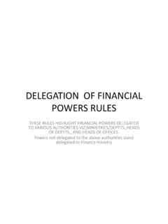 DELEGATION OF FINANCIAL POWERS RULES - MCRHRDI