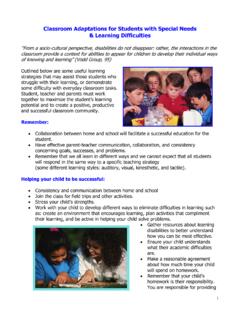 Classroom Adaptations for Students with Special Needs
