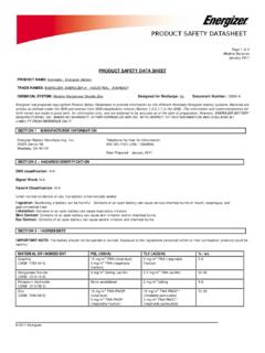 PRODUCT SAFETY DATA SHEET