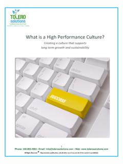 What is a High Performance Culture? - Tolero Solutions