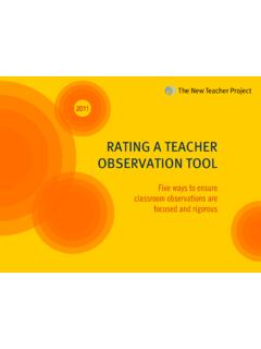 RATING A TEACHER OBSERVATION TOOL - TNTP