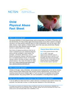 Child Physical Abuse Fact Sheet