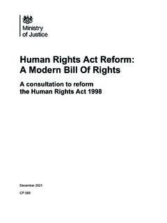 Human Rights Act Reform: A Modern Bill Of Rights