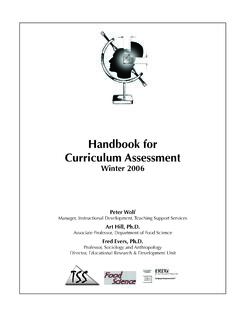 Handbook for Curriculum Assessment