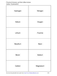 Hydrogen Nitrogen Helium Oxygen ... - Flashcard Learner