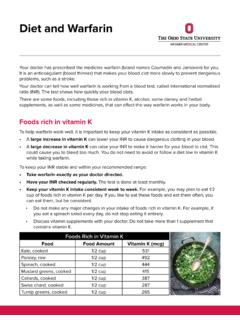 Diet and Warfarin - osumc.edu