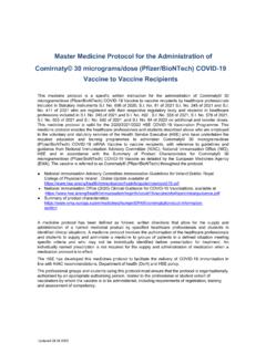 Master Medicine Protocol for the Administration of ...