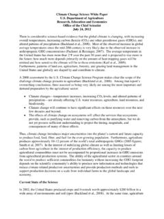 Climate Change Science White Paper - USDA