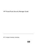 HP ProtectTools Security Manager Guide