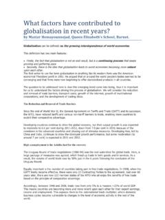 What factors have contributed to globalisation in recent ...