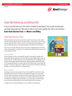 Solar Net Metering and Billing FAQ - Xcel Energy