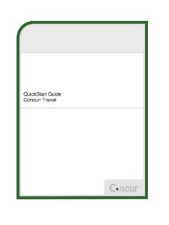 QuickStart Guide Concur Travel