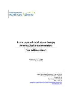 Extracorporeal shock wave therapy for musculoskeletal ...