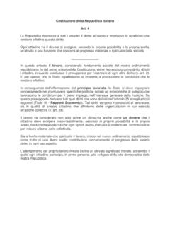 Costituzione della Repubblica italiana Art. 4 il lavoro ...