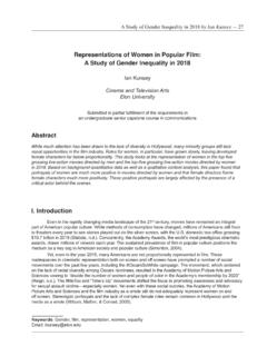 Representations of Women in Popular Film: A Study of ...