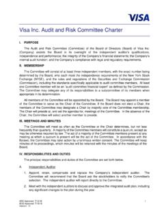 Visa Inc. Audit and Risk Committee Charter