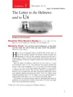 Lesson 1 (page 4 of Standard Edition) The Letter to the and Us