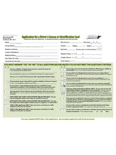 Application for a Driver’s License or Identi˜cation Card