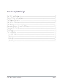 Inuit History and Heritage - Inuit Tapiriit Kanatami