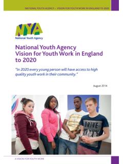 National Youth Agency Vision for Youth Work in …