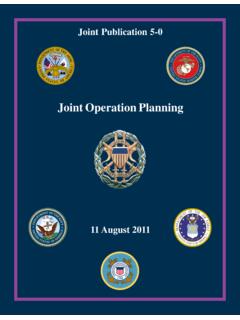 JP 5-0, Joint Operation Planning