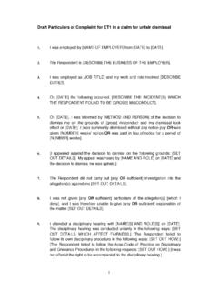 ET1 unfair dismissal - Lionshead Law