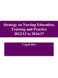 Strategy on Nursing Education, Training and …