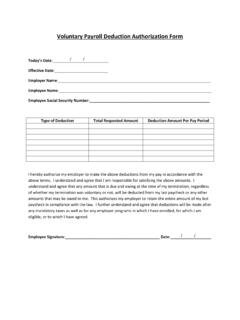 Voluntary Payroll Deduction Authorization Form
