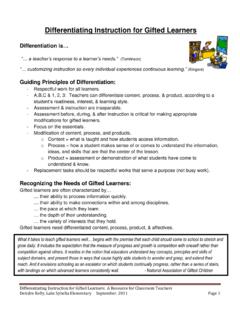 Differentiating Instruction for Gifted Learners