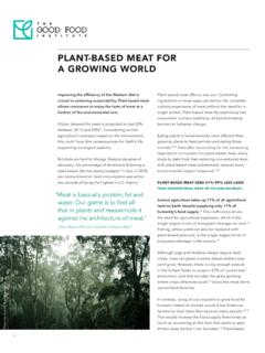 PLANT-BASED MEAT FOR A GROWING WORLD - GFI