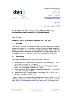 To: Board Level and Day to Day contacts of ... - dwi.gov.uk
