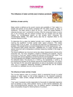 The influence of water activity (aw) in bakery products