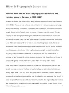 How did Hitler and the Nazis use propaganda to increase ...