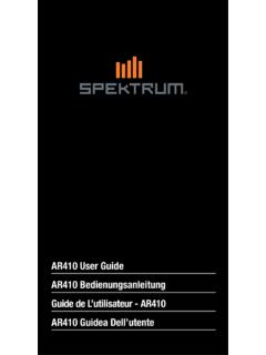 AR410 User Guide AR410 Bedienungsanleitung Guide de L ...