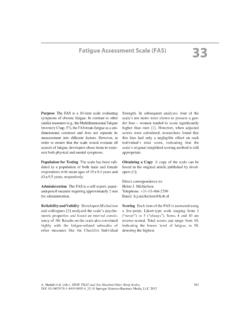 Fatigue Assessment Scale (FAS)