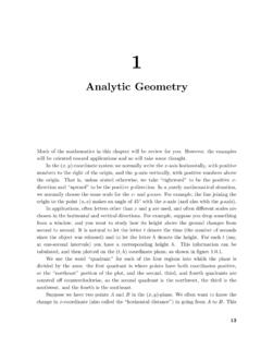 Analytic Geometry - Whitman College