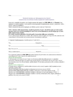 contratto di manutenzione condizionatori - IME 2000 S.r.l.