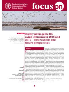 Highly pathogenic H5 avian influenza in 2016 and …