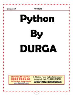 Durgasoft PYTHON Python By