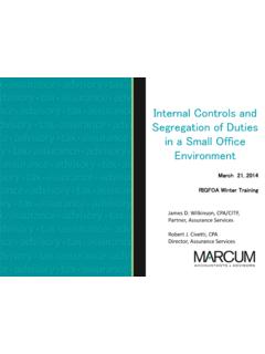 Internal Controls and Segregation of Duties in a Small ...