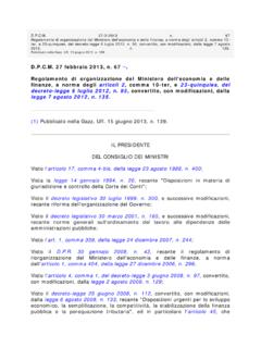 D.P.C.M. 27 febbraio 2013, n. 67 Regolamento di ...