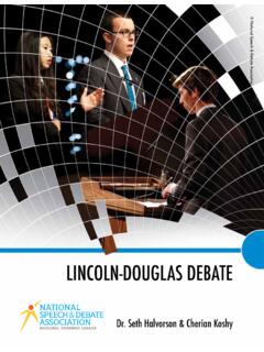 LINCOLN-DOUGLAS DEBATE - National Speech and Debate ...