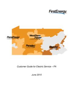 Customer Guide for Electric Service-Pennsylvania - FirstEnergy