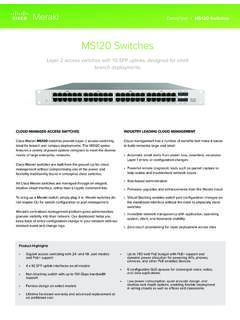 MS120 Switches - Cisco Meraki