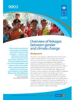 Overview of linkages between gender and climate change